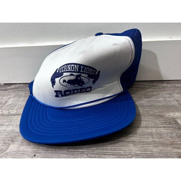 Winner Vernon Lions Baseball Cap Hat Men's Adjustable Size White Blue - Picture 1 of 6